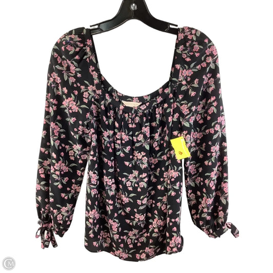Top Long Sleeve By Rebecca Taylor In Floral Print, Size: Xs