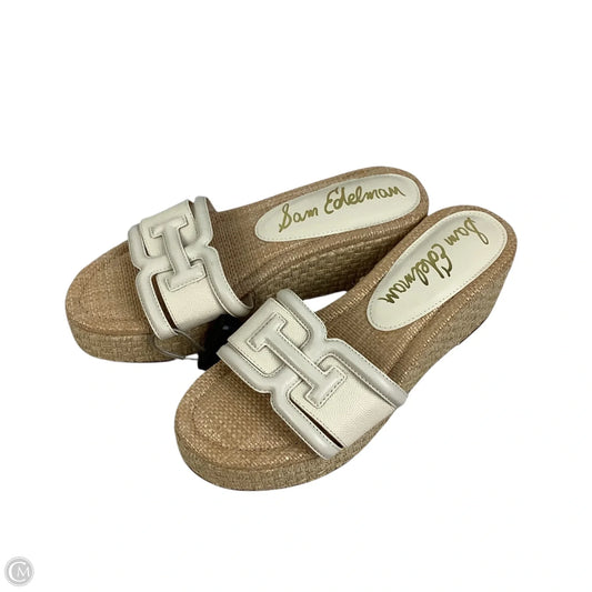 Sandals Heels Wedge By Sam Edelman In Cream, Size: 7.5