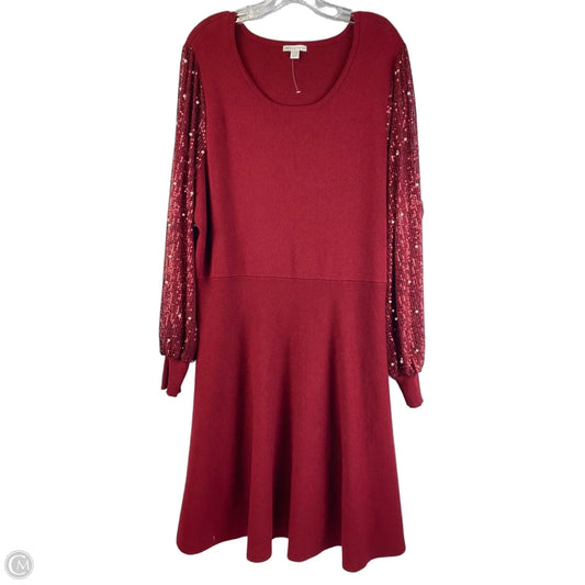 Dress Sweater By Cato In Red, Size: 18