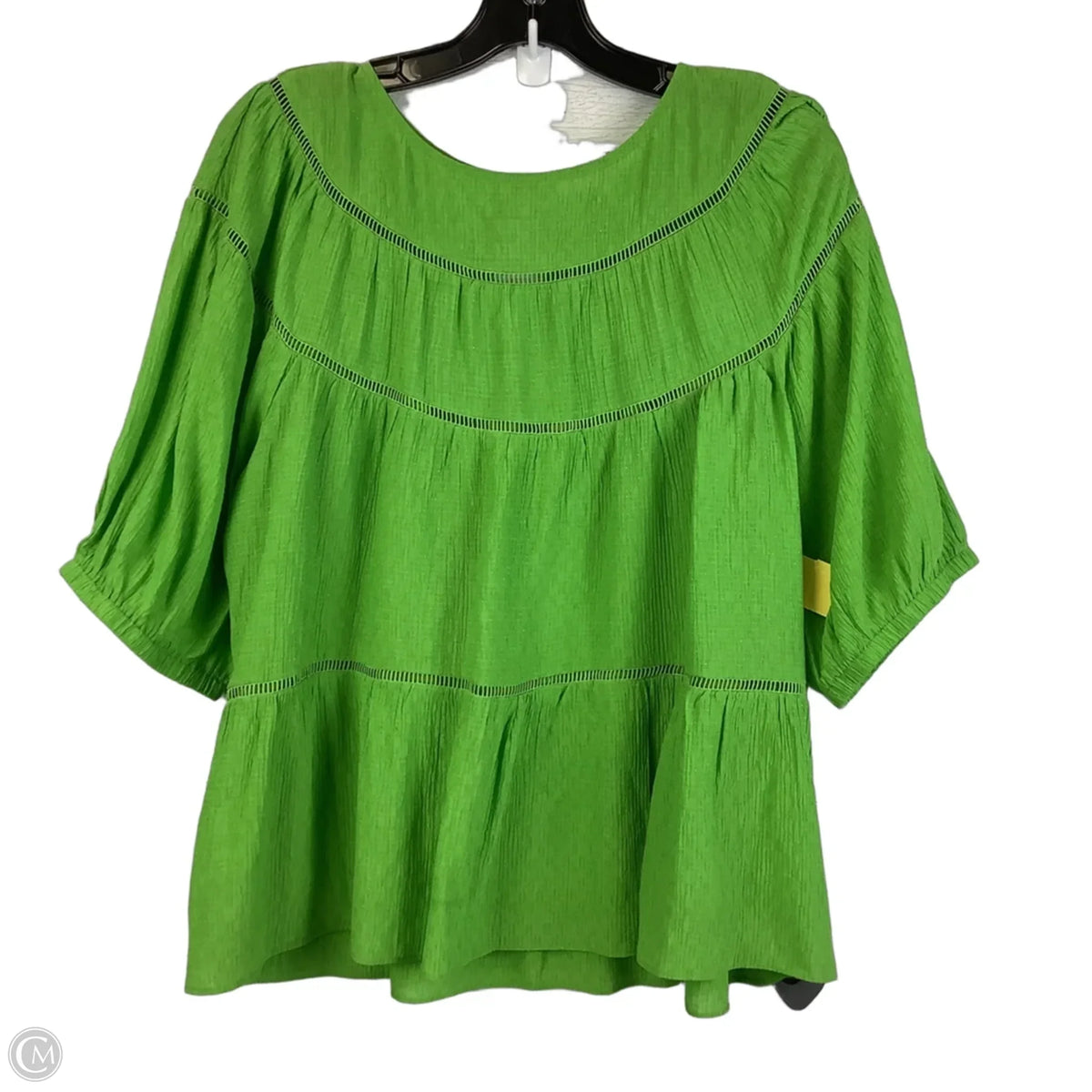 Top Short Sleeve By Joy Joy In Green, Size: L