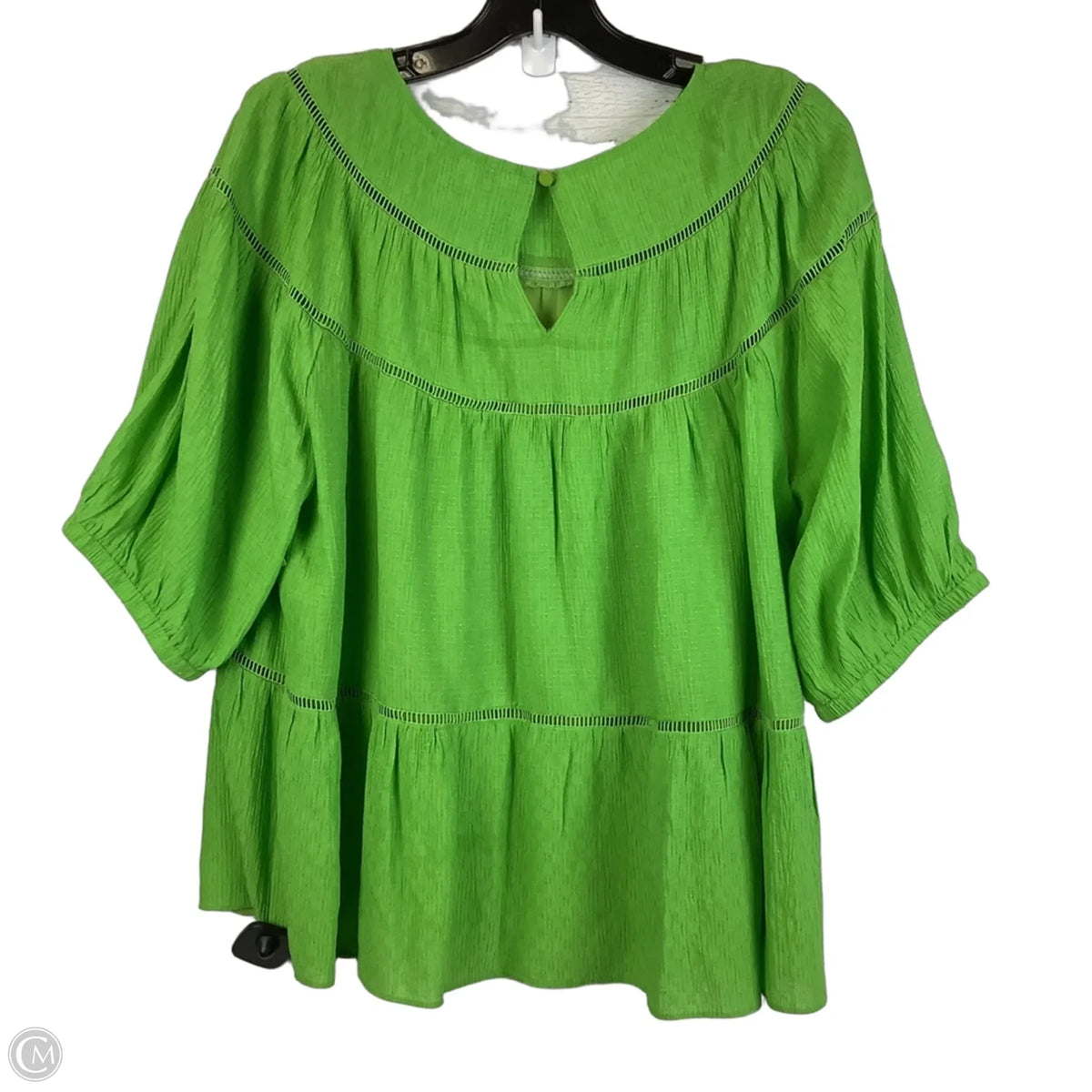 Top Short Sleeve By Joy Joy In Green, Size: L