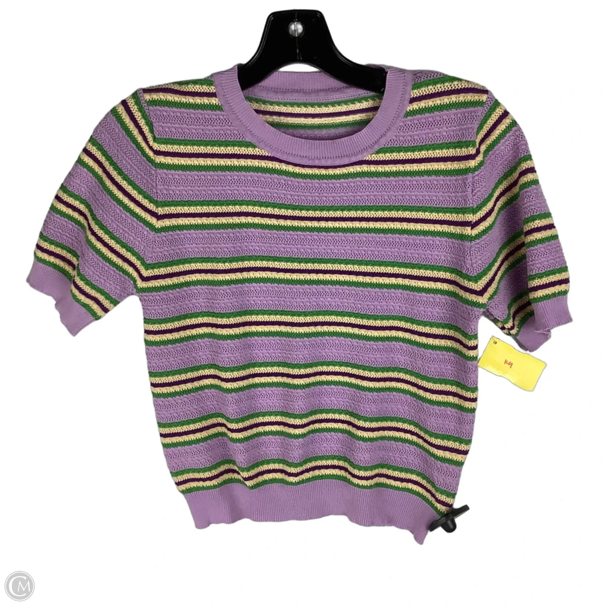 Short Sleeve Sweater By Dazy In Striped Pattern, Size: M
