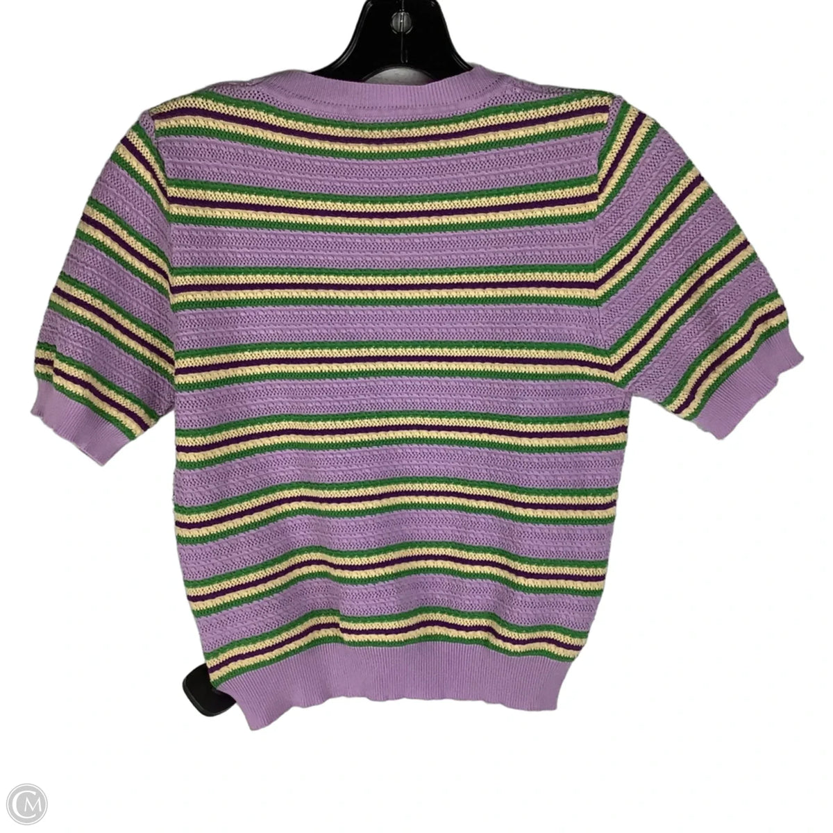 Short Sleeve Sweater By Dazy In Striped Pattern, Size: M