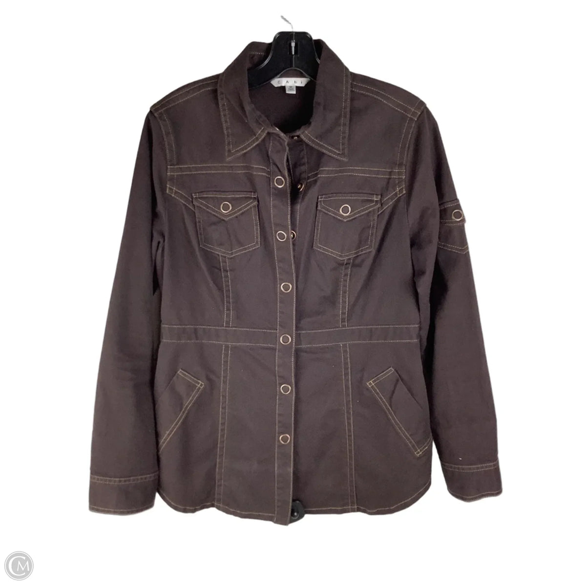 Jacket Denim By Cabi In Brown, Size: M