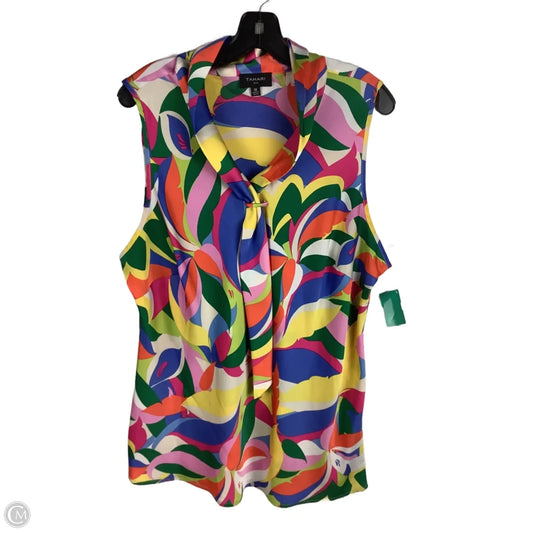 Top Sleeveless By Tahari In Multi-colored, Size: 1x
