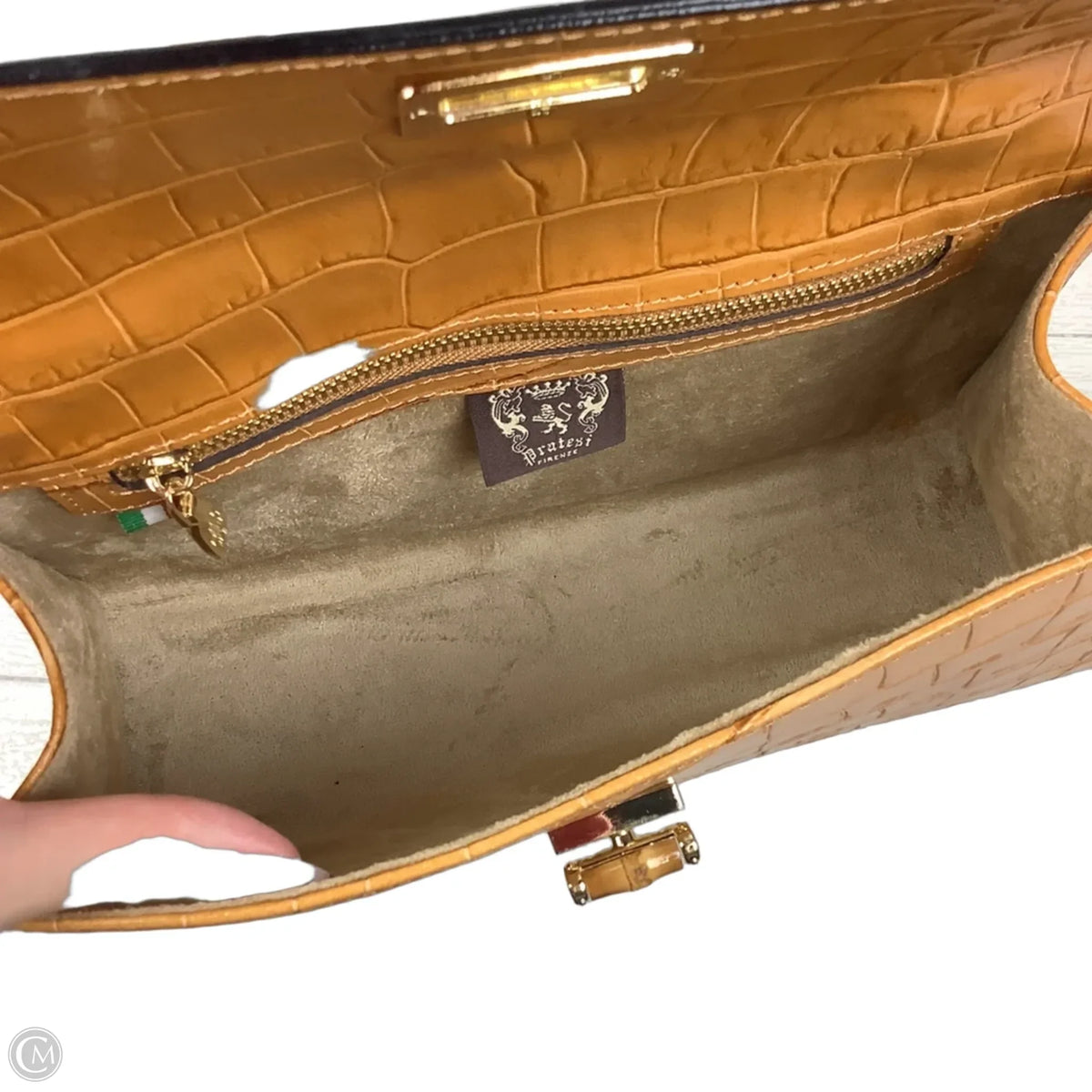 Handbag Leather By Cma, Size: Small