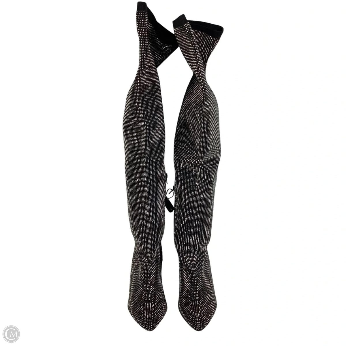 Boots Knee Heels By Wild Pair In Silver, Size: 9.5