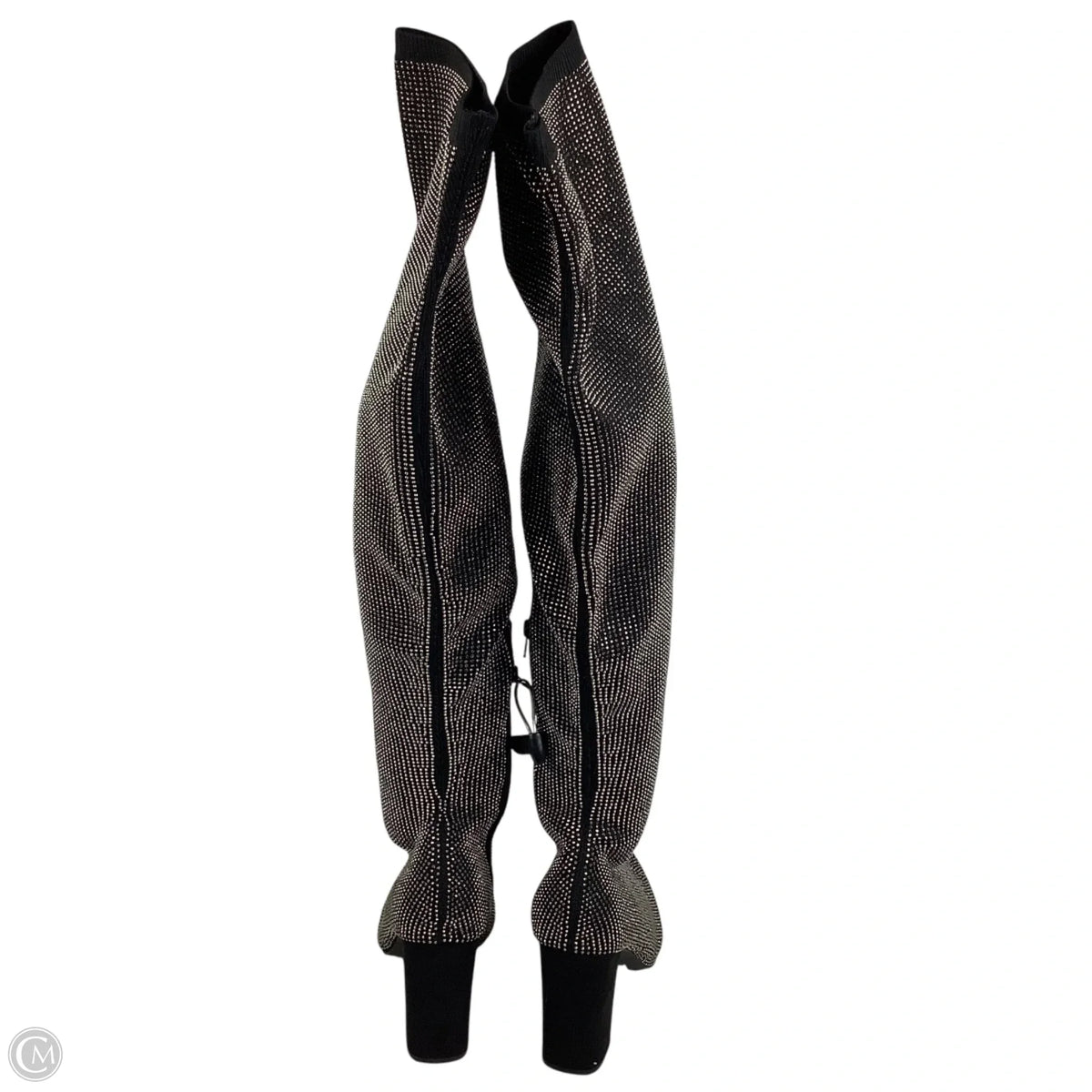 Boots Knee Heels By Wild Pair In Silver, Size: 9.5