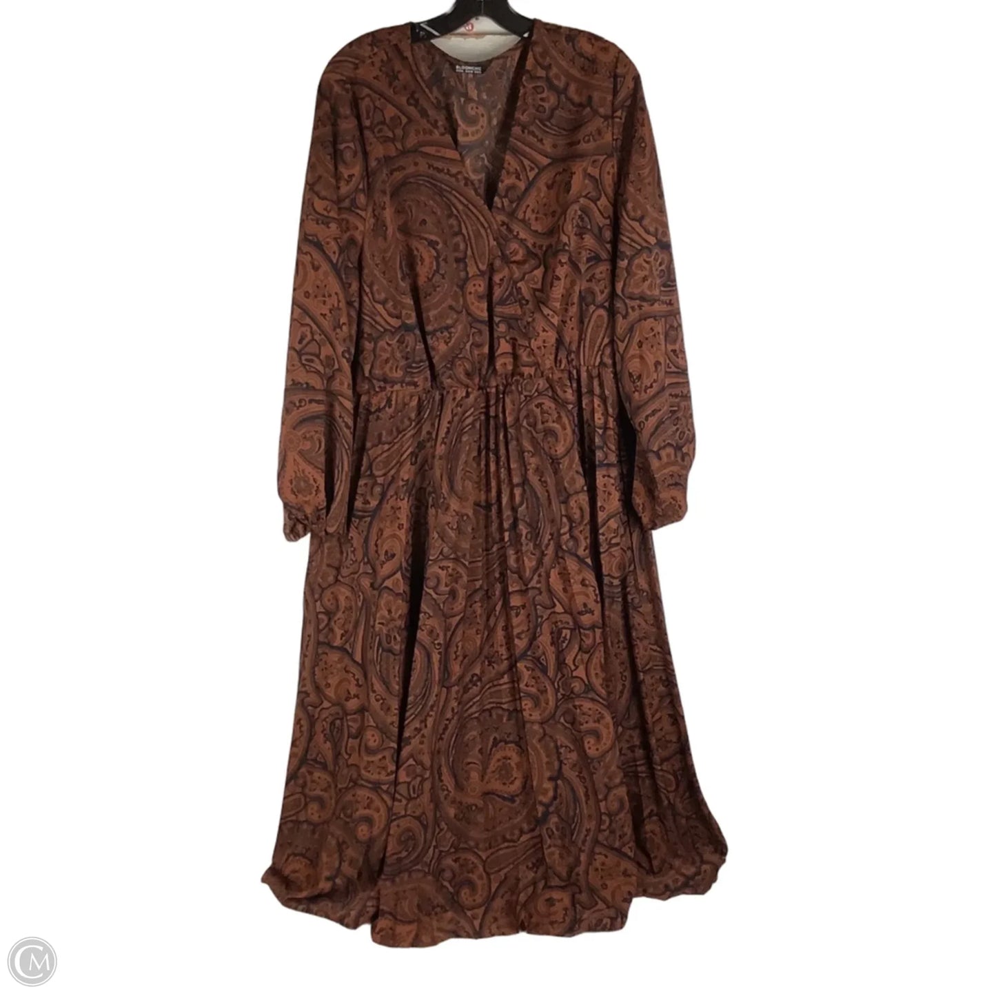 Dress Casual Midi By Clothes Mentor In Black & Brown, Size: 22/24