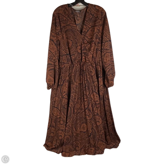 Dress Casual Midi By Clothes Mentor In Black & Brown, Size: 22/24