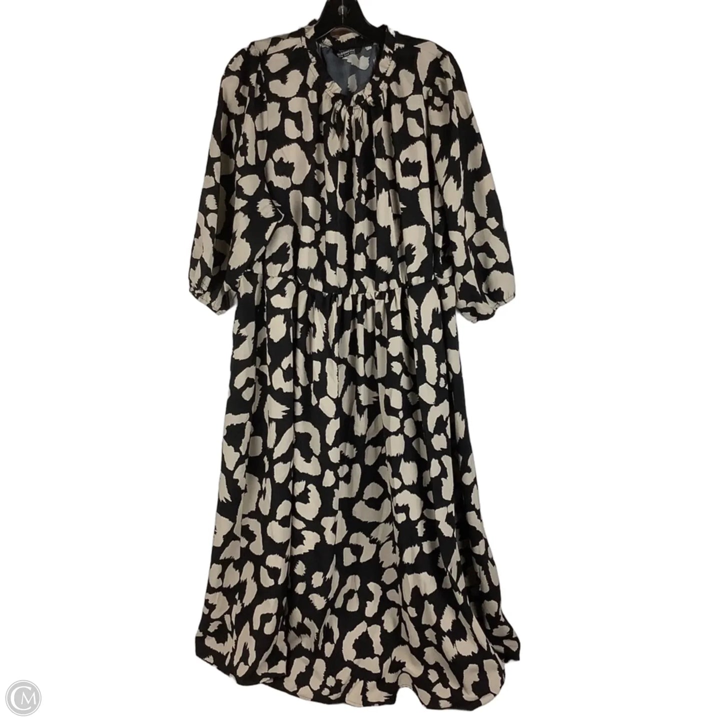 Dress Casual Midi By Clothes Mentor In Black & Tan, Size: 22/24