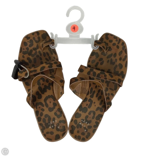 Sandals Flats By A New Day In Leopard Print, Size: 9