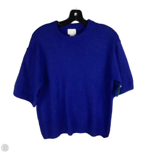 Sweater Short Sleeve By H&m In Blue, Size: S