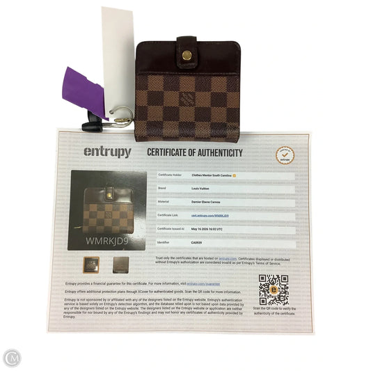 Wallet Luxury Designer By Louis Vuitton, Size: Small (as is)