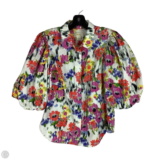 Blouse Short Sleeve By Maeve In Multi-colored, Size: Xs