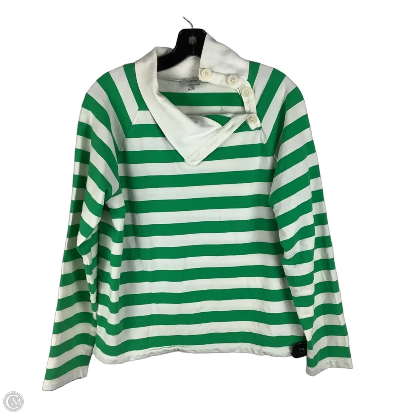 Sweatshirt Collar By J. Crew In Green & White, Size: M
