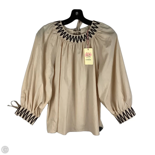 Top Long Sleeve By Entro In Black & Tan, Size: S