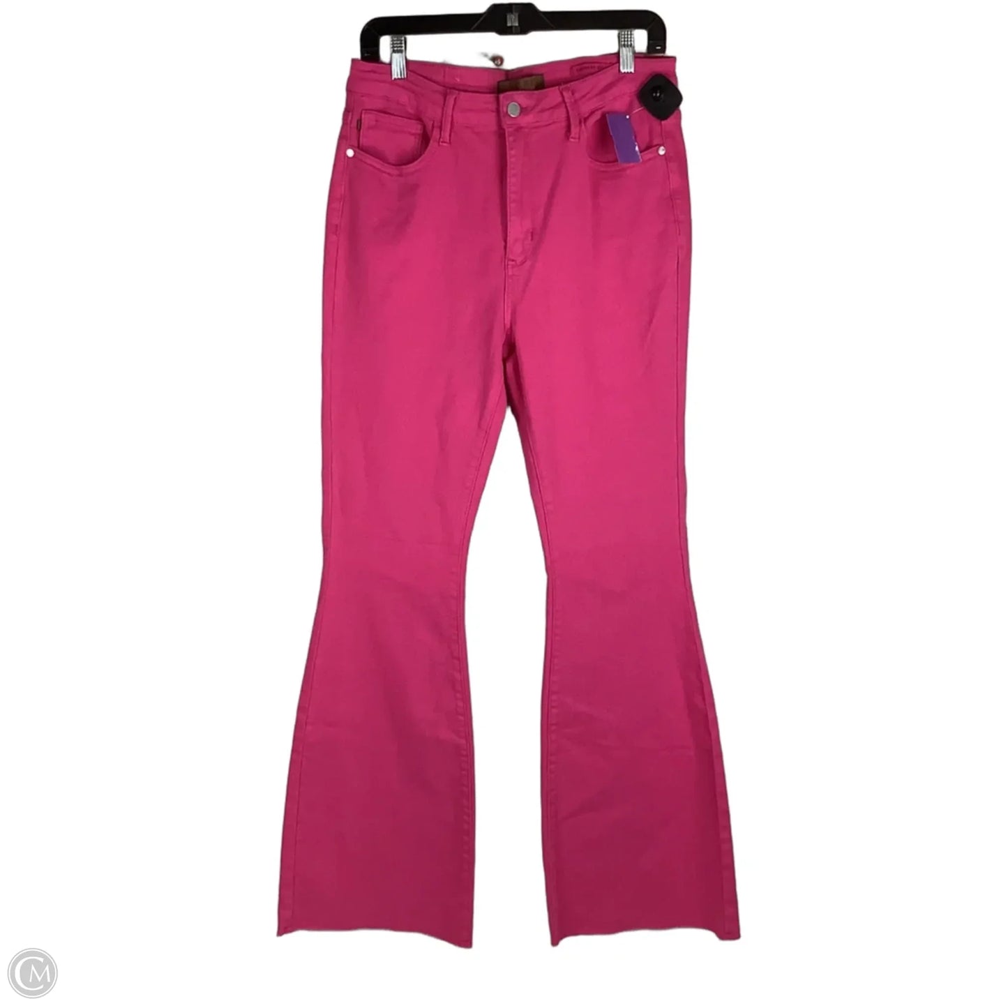 Jeans Flared By Judy Blue In Pink Denim, Size: 12 (31)