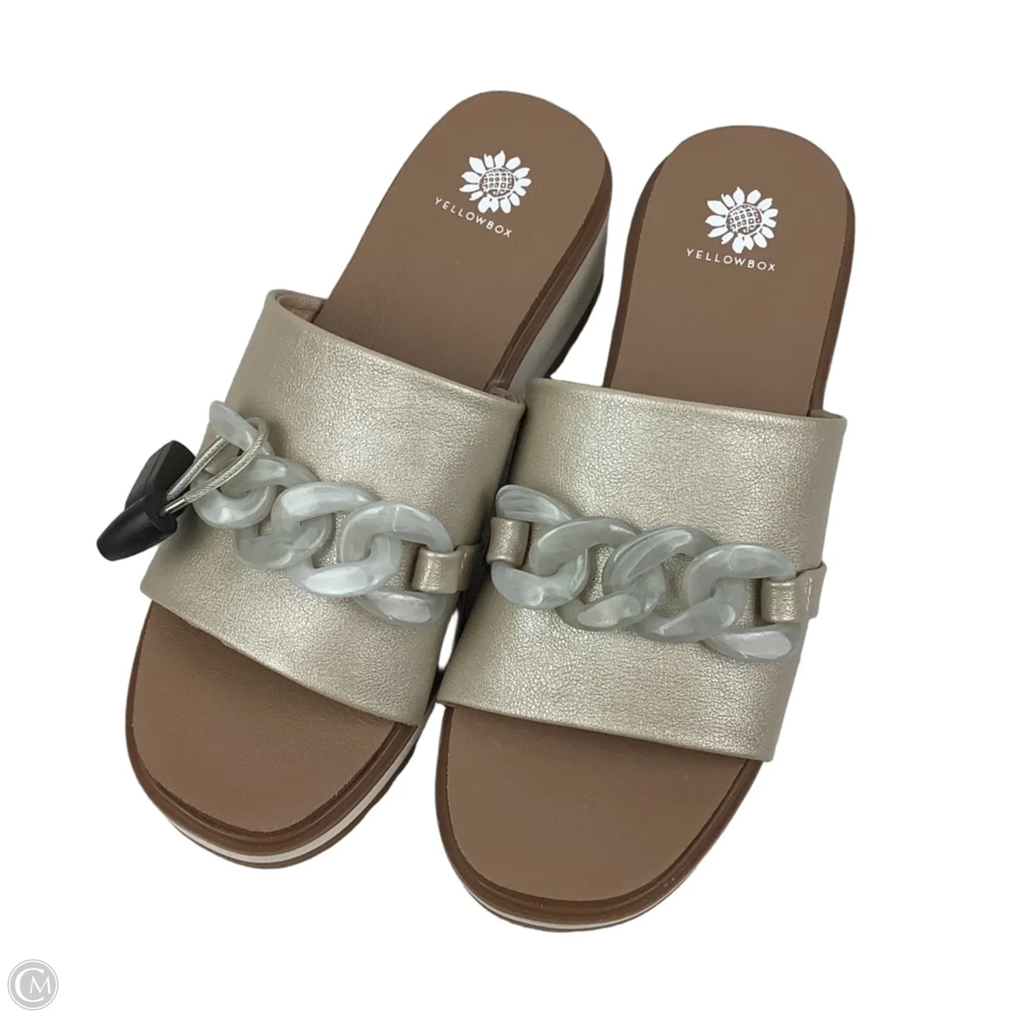 Sandals Heels Wedge By Yellow Box In Beige, Size: 9