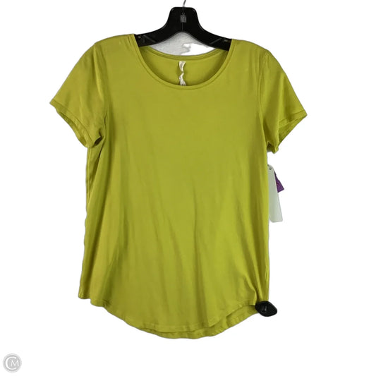 Athletic Top Short Sleeve By Lululemon In Yellow, Size: 4