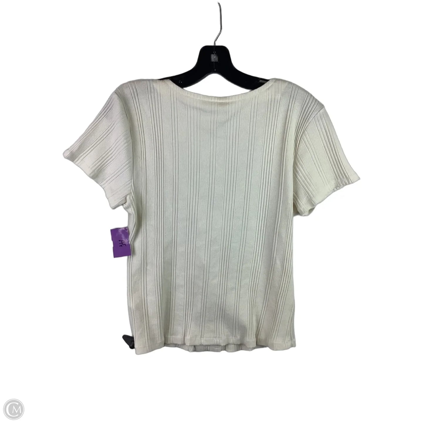 Top Short Sleeve By Anthropologie In Cream, Size: Xl