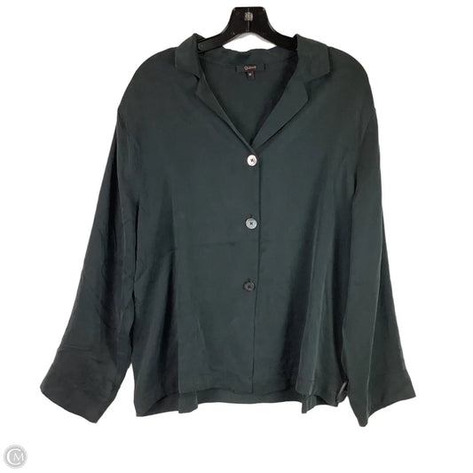 Blouse Long Sleeve By Quince In Grey, Size: M