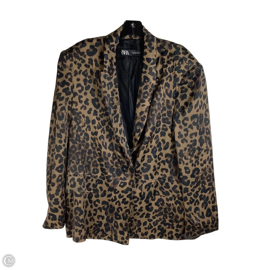 Blazer By Zara In Leopard Print, Size: L