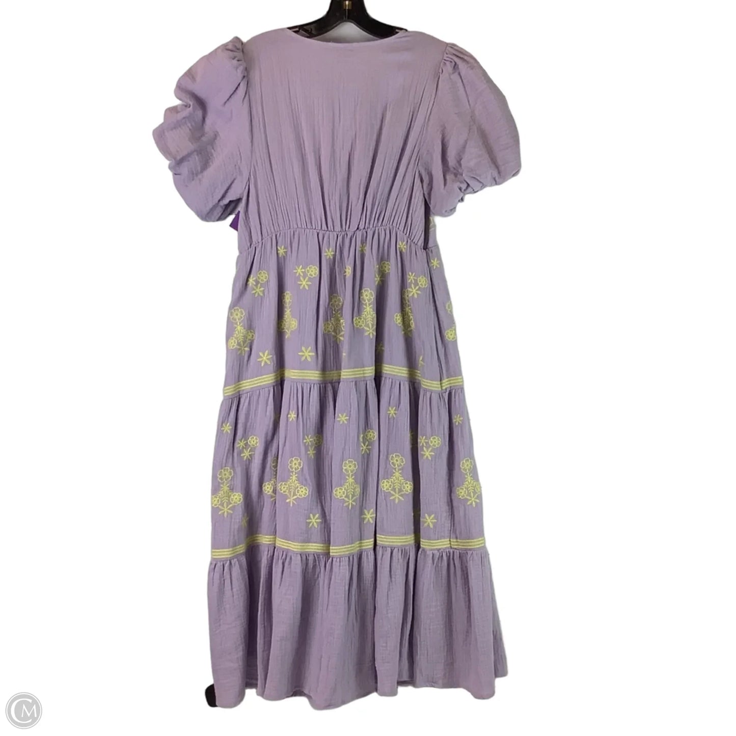 Dress Party Midi By Easel In Purple & Yellow, Size: L
