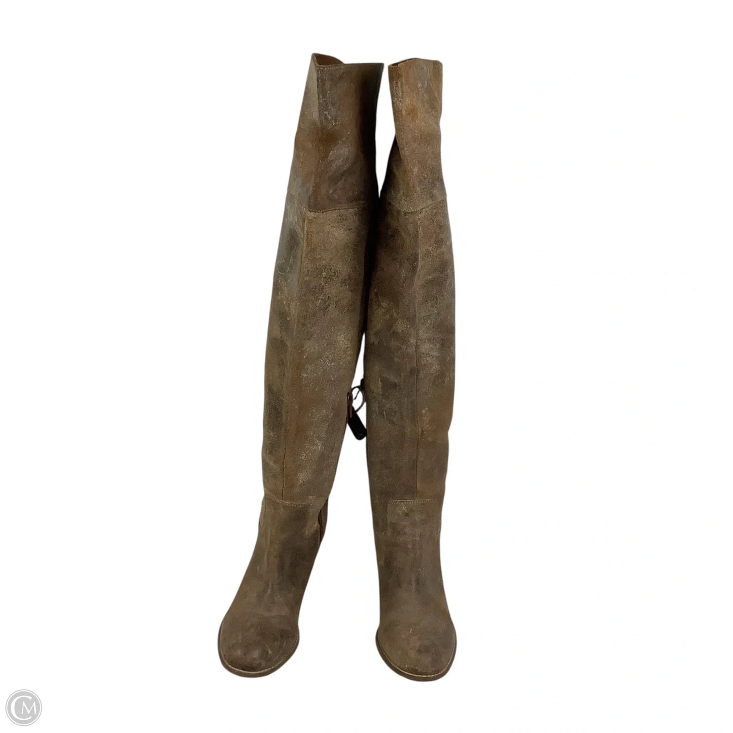 Boots Knee Heels By Cmb In Brown, Size: 8