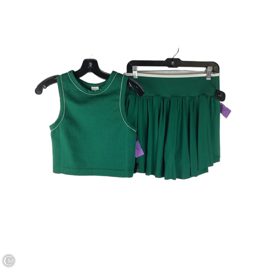 Skirt Suit 2pc By All In Motion In Green & White, Size: M