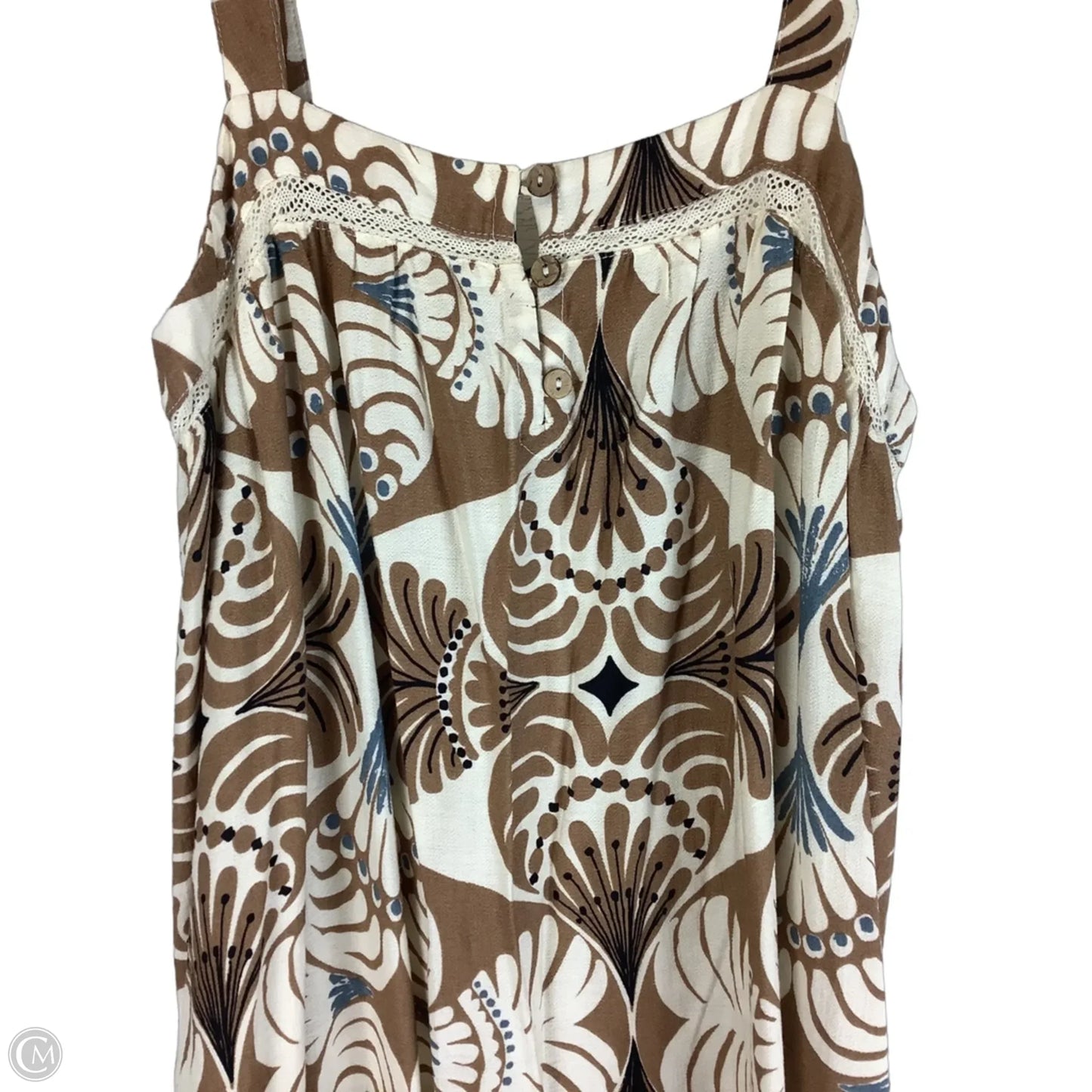 Dress Casual Midi By Vestique In Blue & Brown, Size: S
