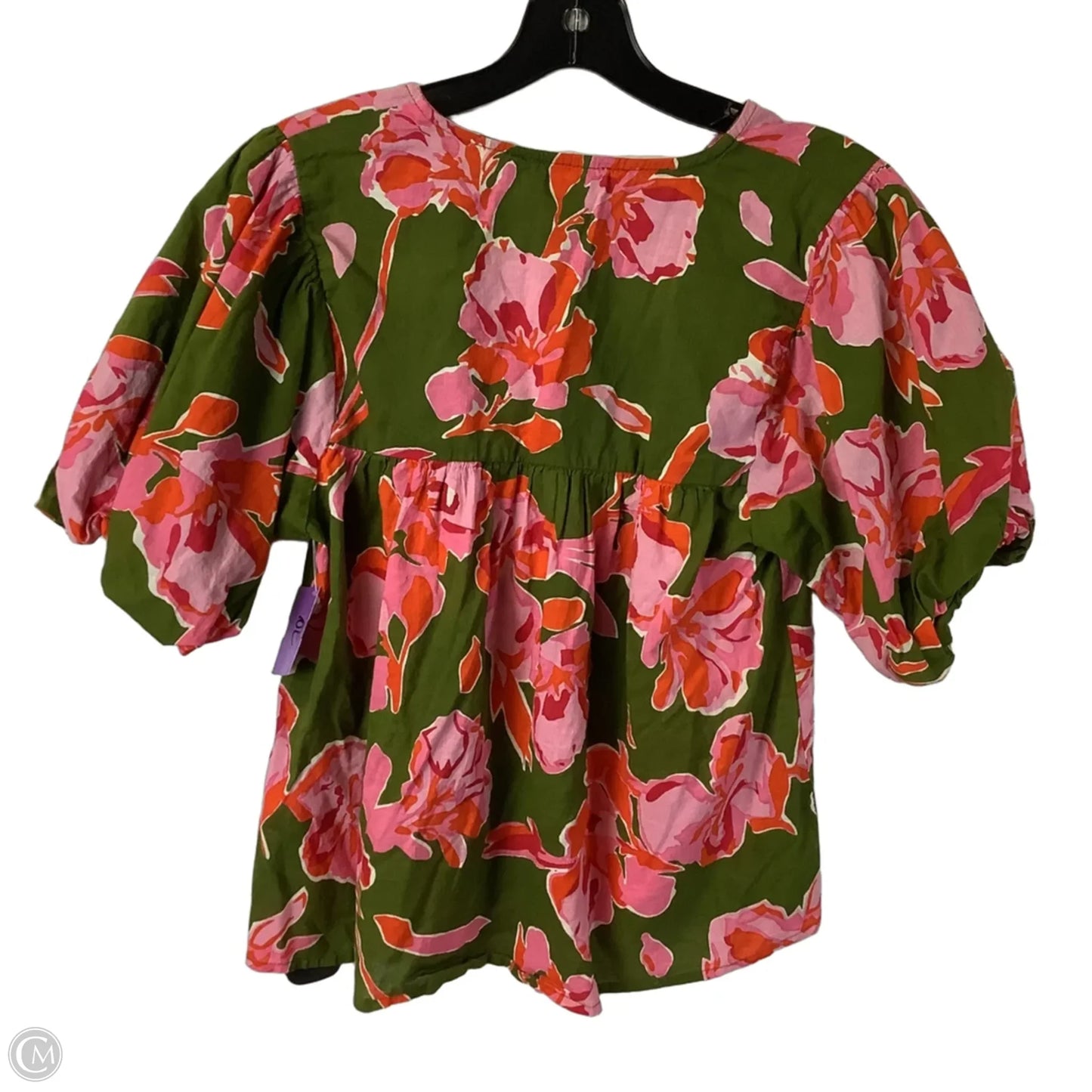 Top Short Sleeve By Thml In Green & Pink, Size: S
