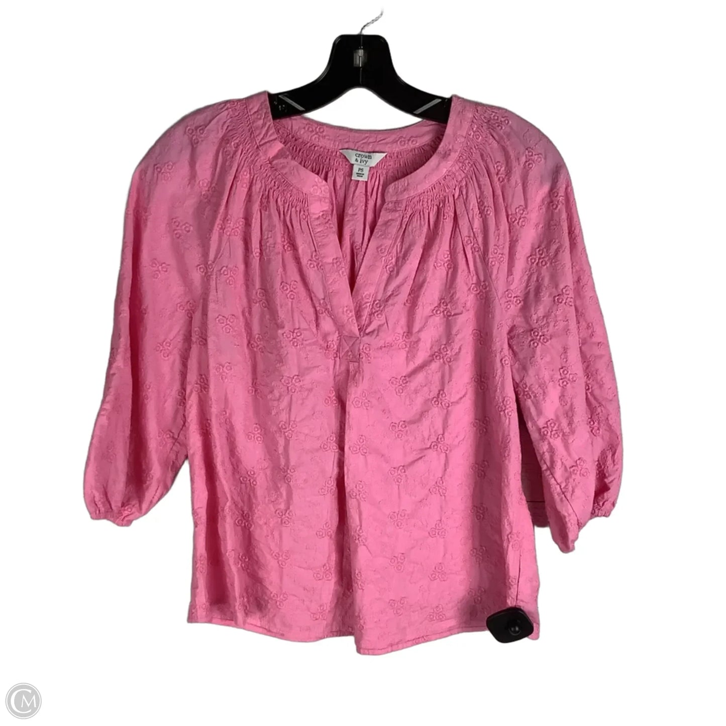 Top 3/4 Sleeve By Crown And Ivy In Pink, Size: Sp