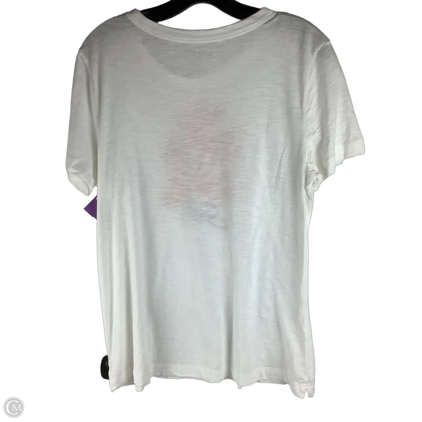 Top Short Sleeve By Loft In Red & White, Size: L