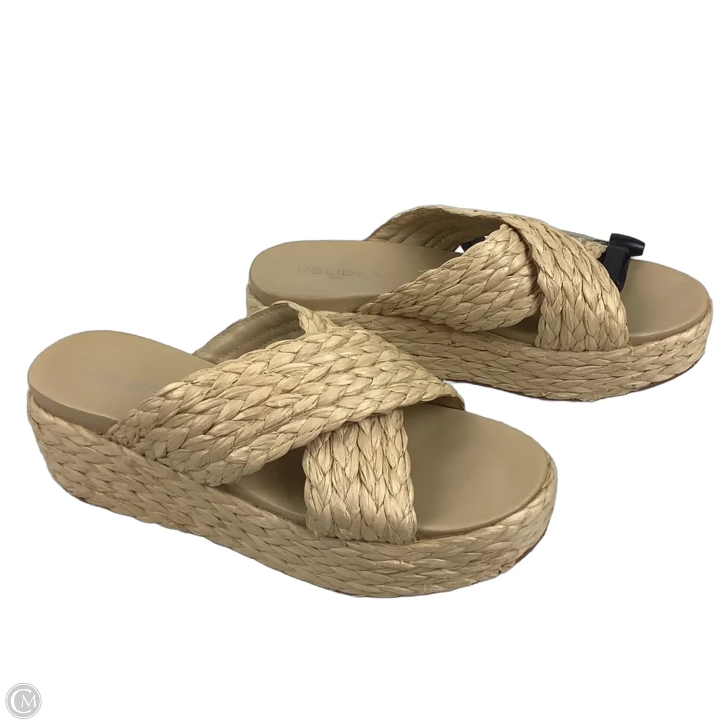 Sandals Heels Platform By J Slides In Tan, Size: 9