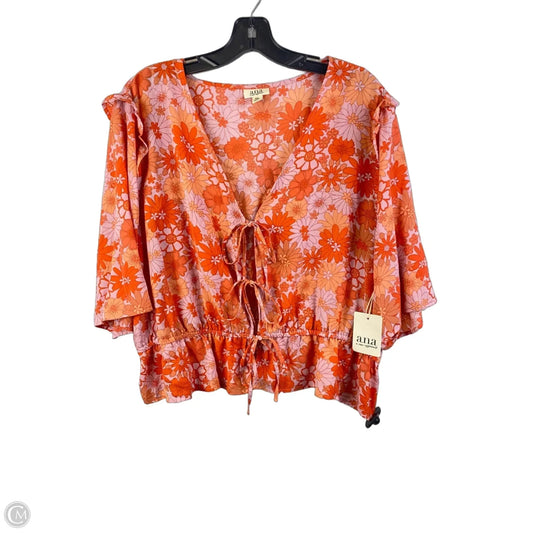 Top Short Sleeve By Ana In Floral Print, Size: Xxl