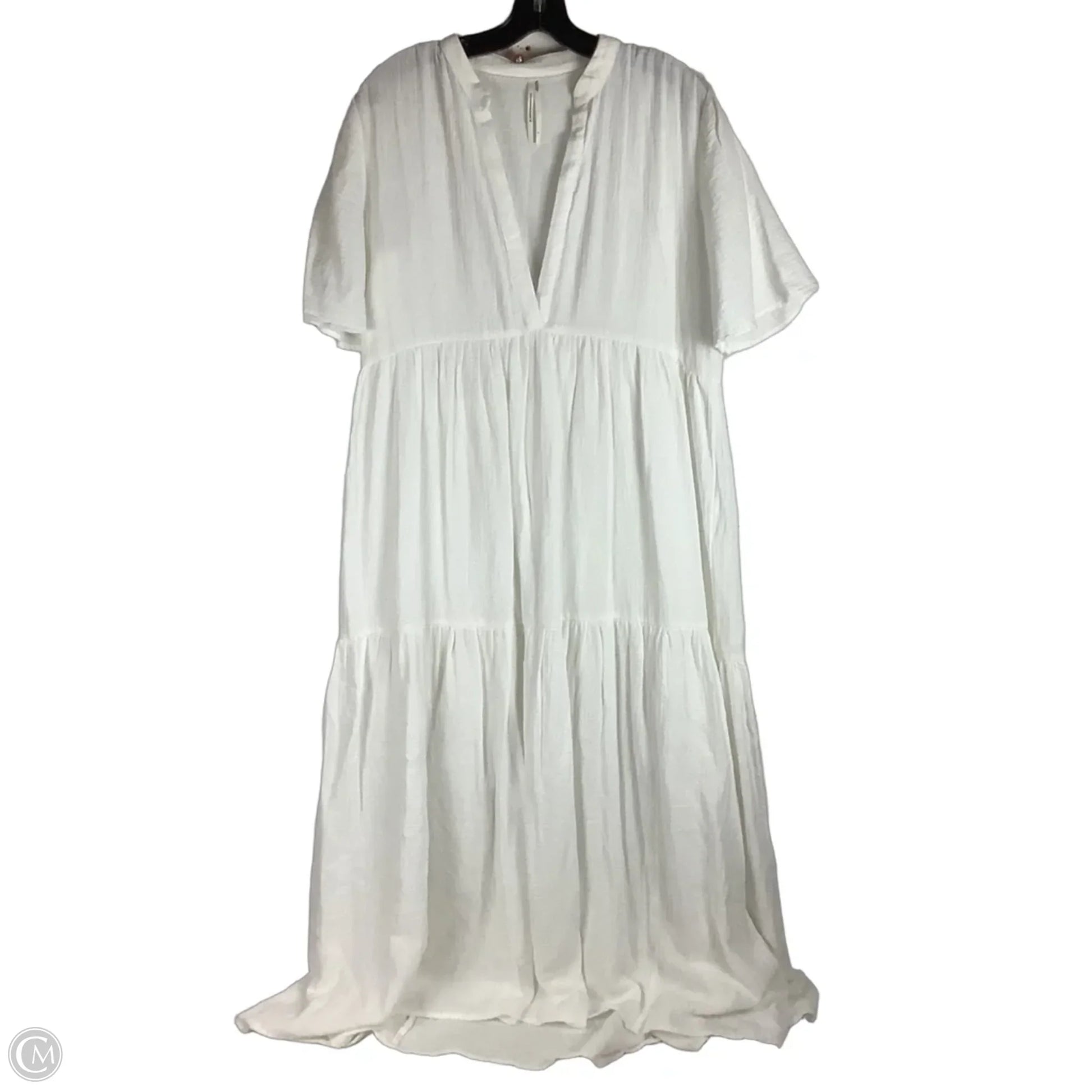 anthropologie white maxi dress Anthropologie Mare Mare Island Flounced Strapless Maxi Dress White M NWT Medium