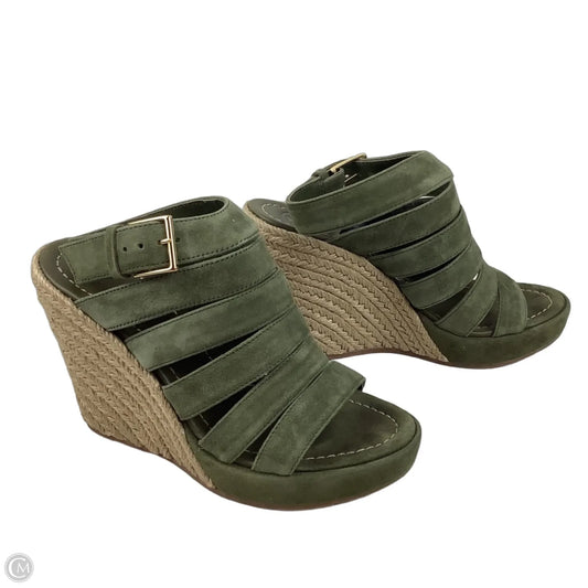 Sandals Heels Wedge By Tory Burch In Green, Size: 5