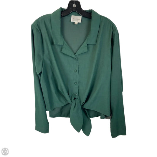 Blouse Long Sleeve By Line & Dot In Green, Size: Xs