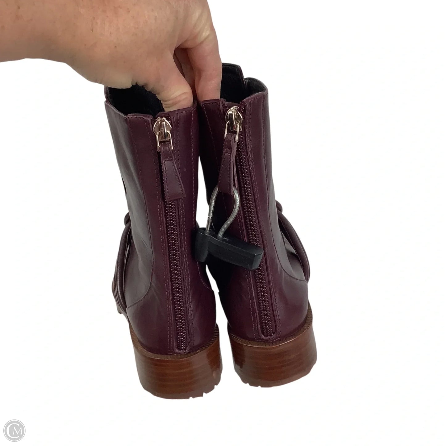 Boots Ankle Heels By Cma In Purple, Size: 36