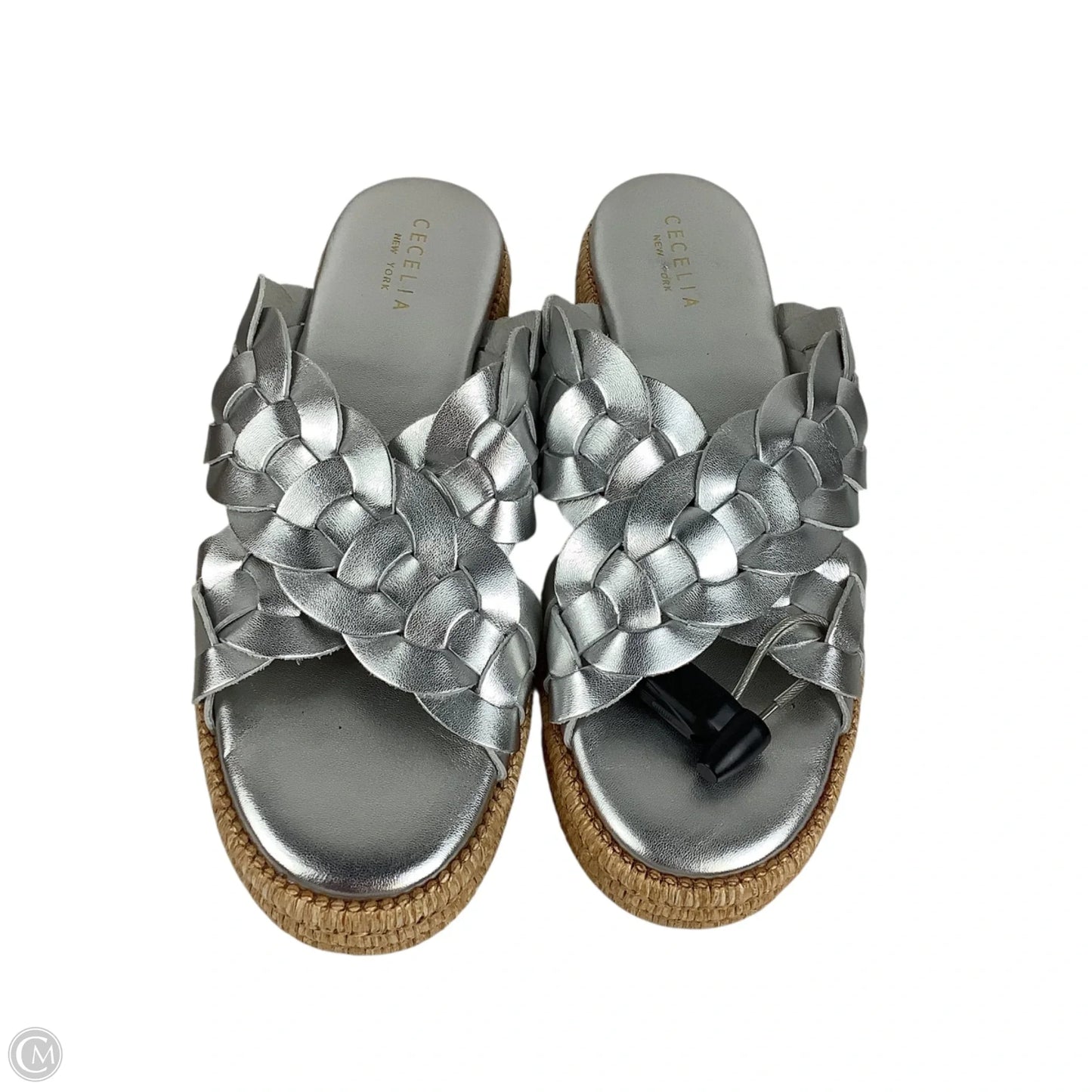 Sandals Heels Platform By Cmb In Silver, Size: 9.5