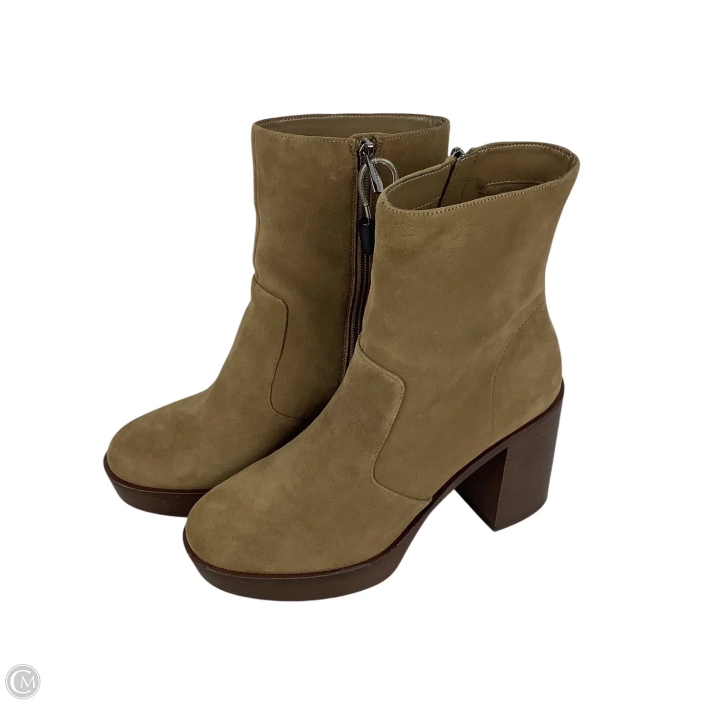 Boots Ankle Heels By Vince Camuto In Tan, Size: 9