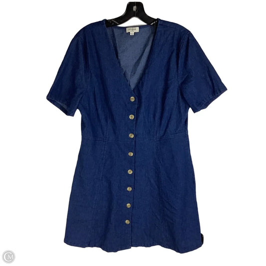 Dress Casual Short By Umgee In Blue Denim, Size: L