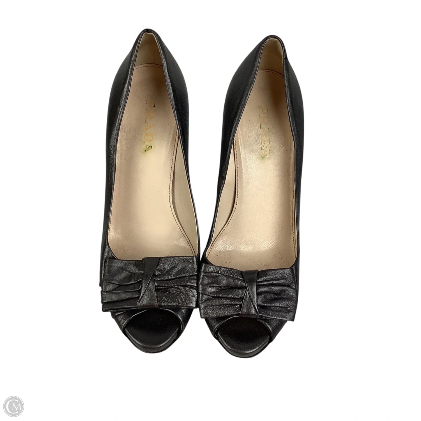 Shoes Luxury Designer By Prada In Grey, Size: 37.5