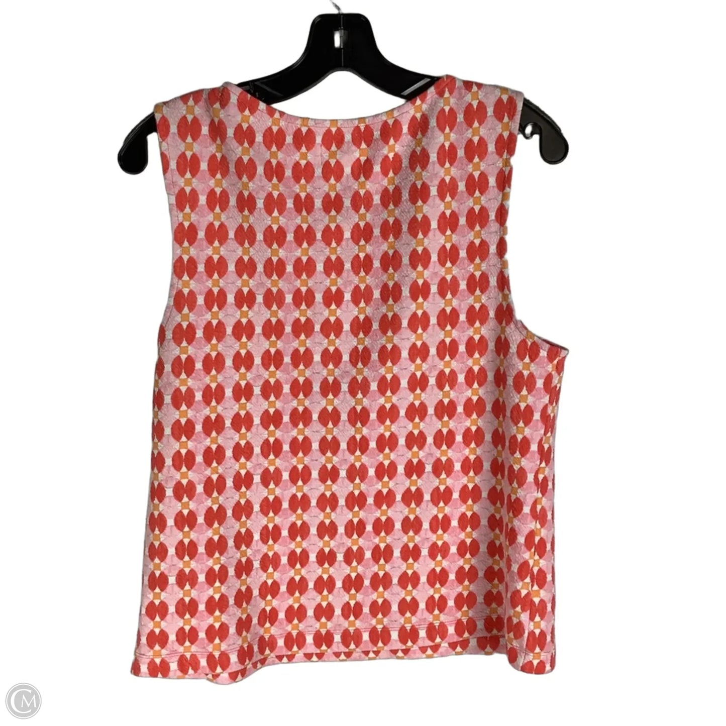 Top Sleeveless By Maeve In Pink & White, Size: L
