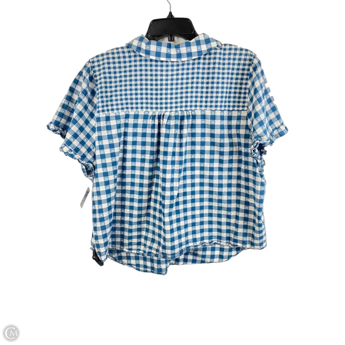 Top Short Sleeve By Lc Lauren Conrad In Blue & White, Size: Xxl