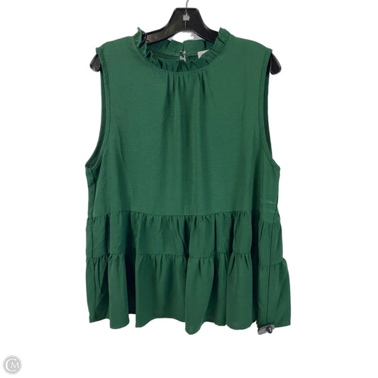 Top Sleeveless By Cmb In Green, Size: Xl