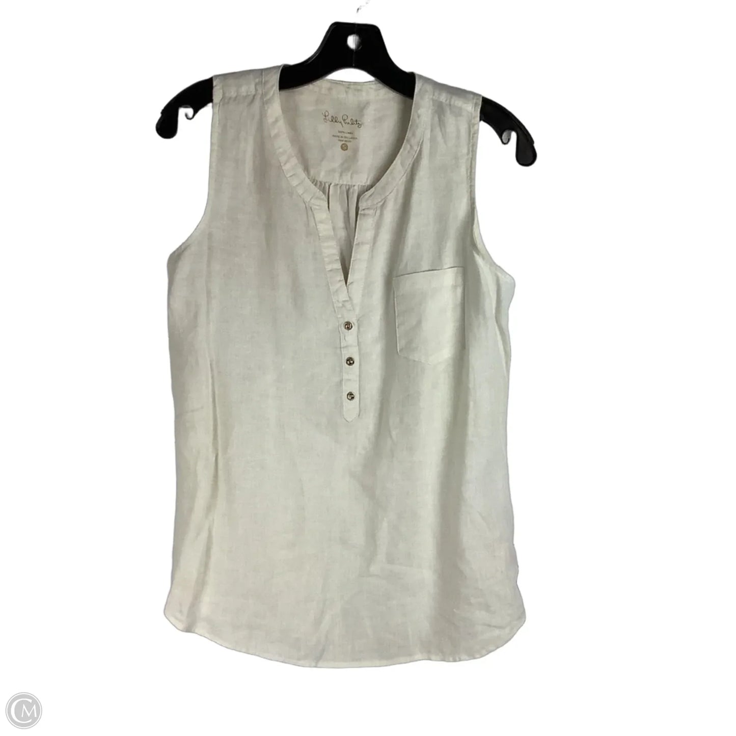 Top Sleeveless Designer By Lilly Pulitzer In Cream, Size: S