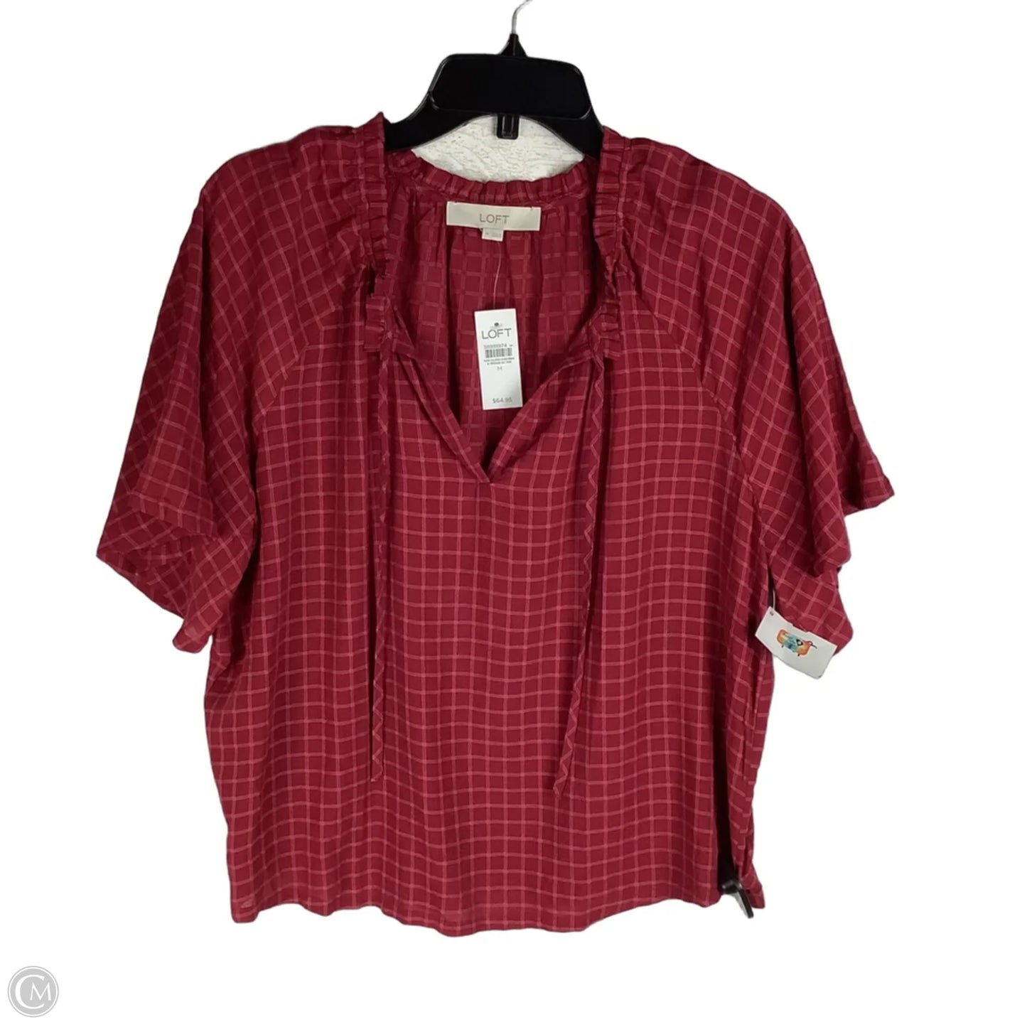 Top Short Sleeve By Loft In Red, Size: M