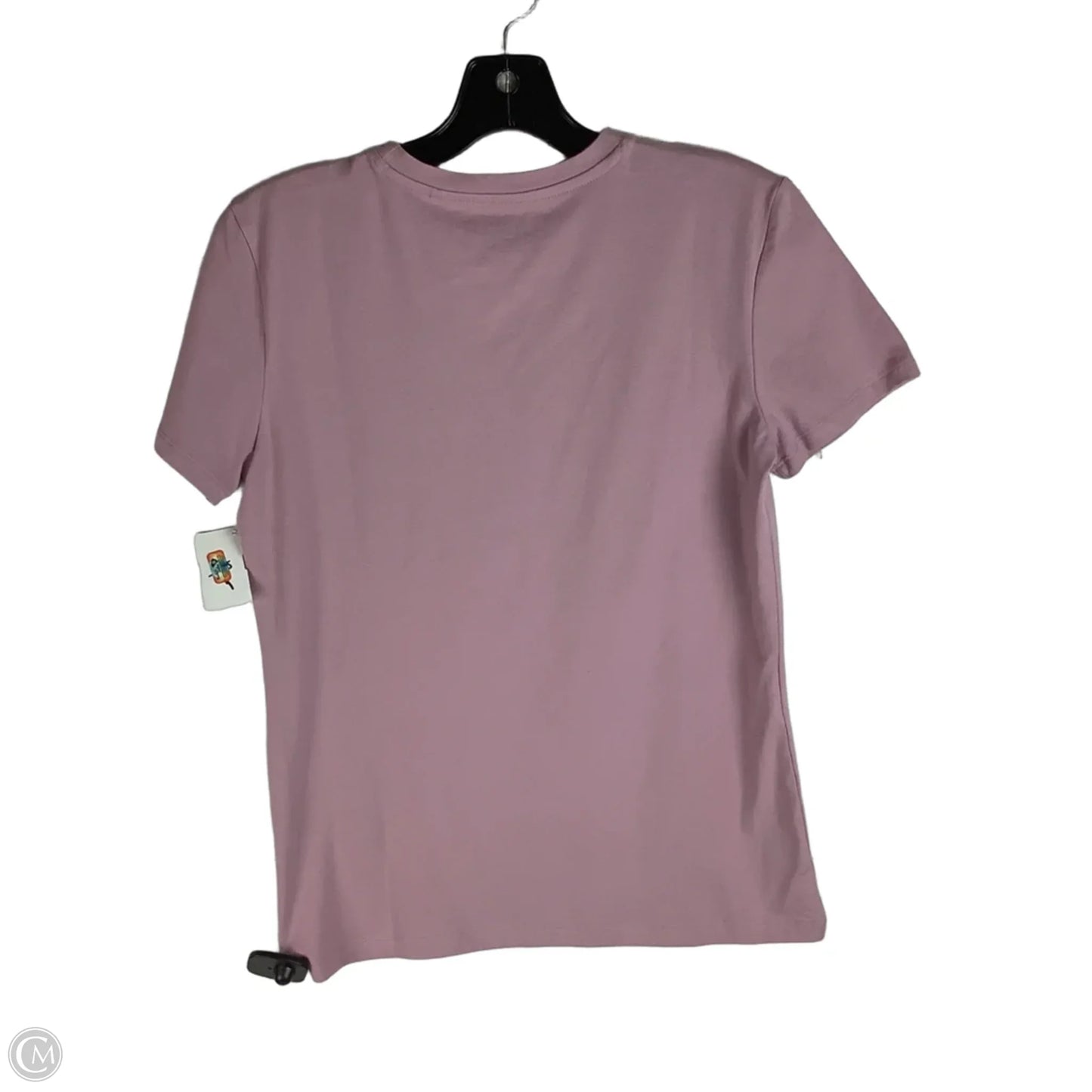Top Short Sleeve By Guess In Purple & White, Size: M